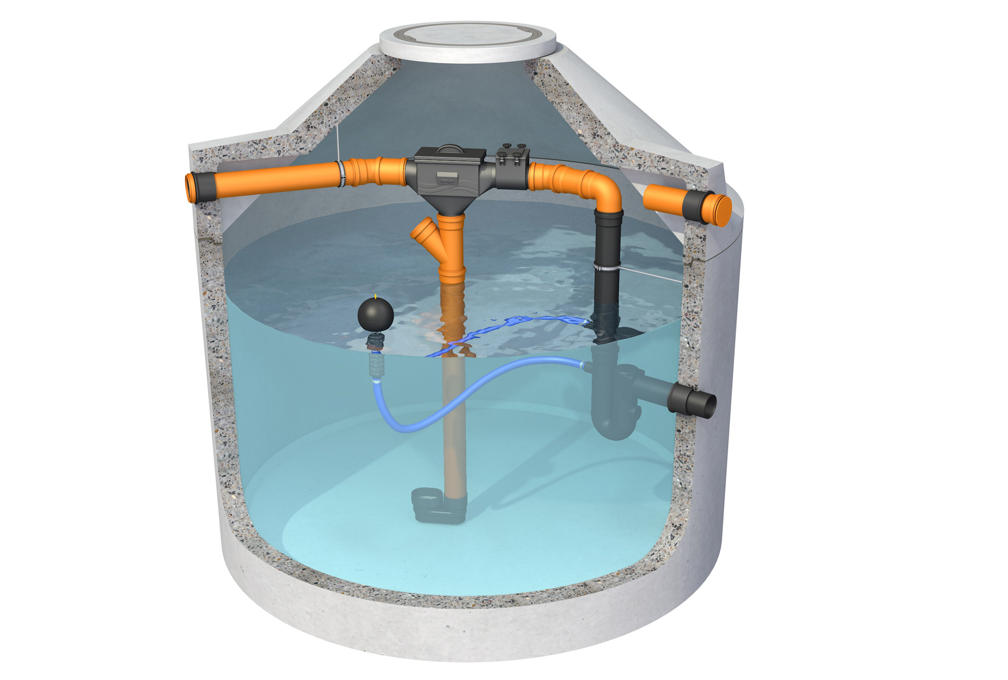 Design Quer Betonzisterne Black Plus