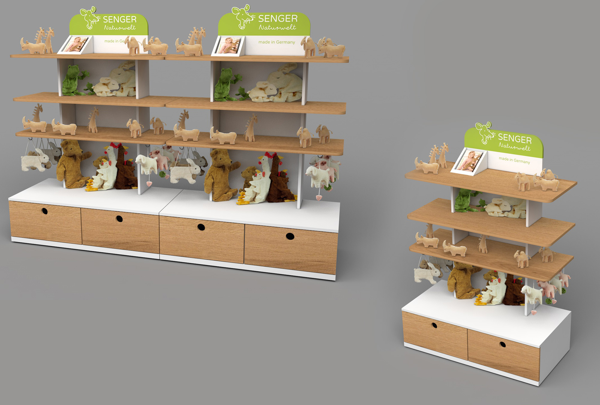 Design Quer Shopregal für Messestand