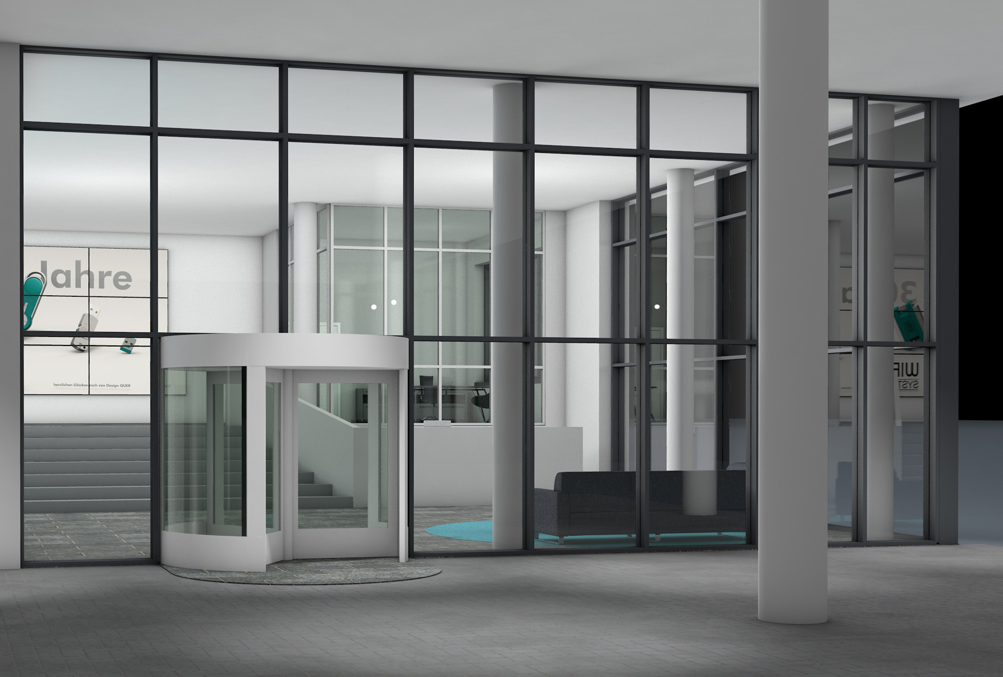 Design Quer Messestand WIBU Empfangsbereich