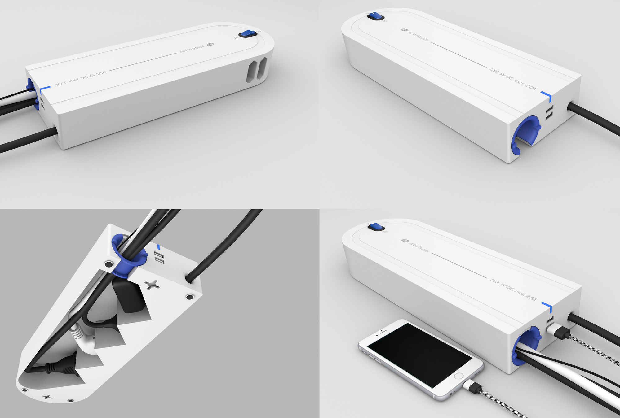 Design Quer REV NoLook Steckerleiste