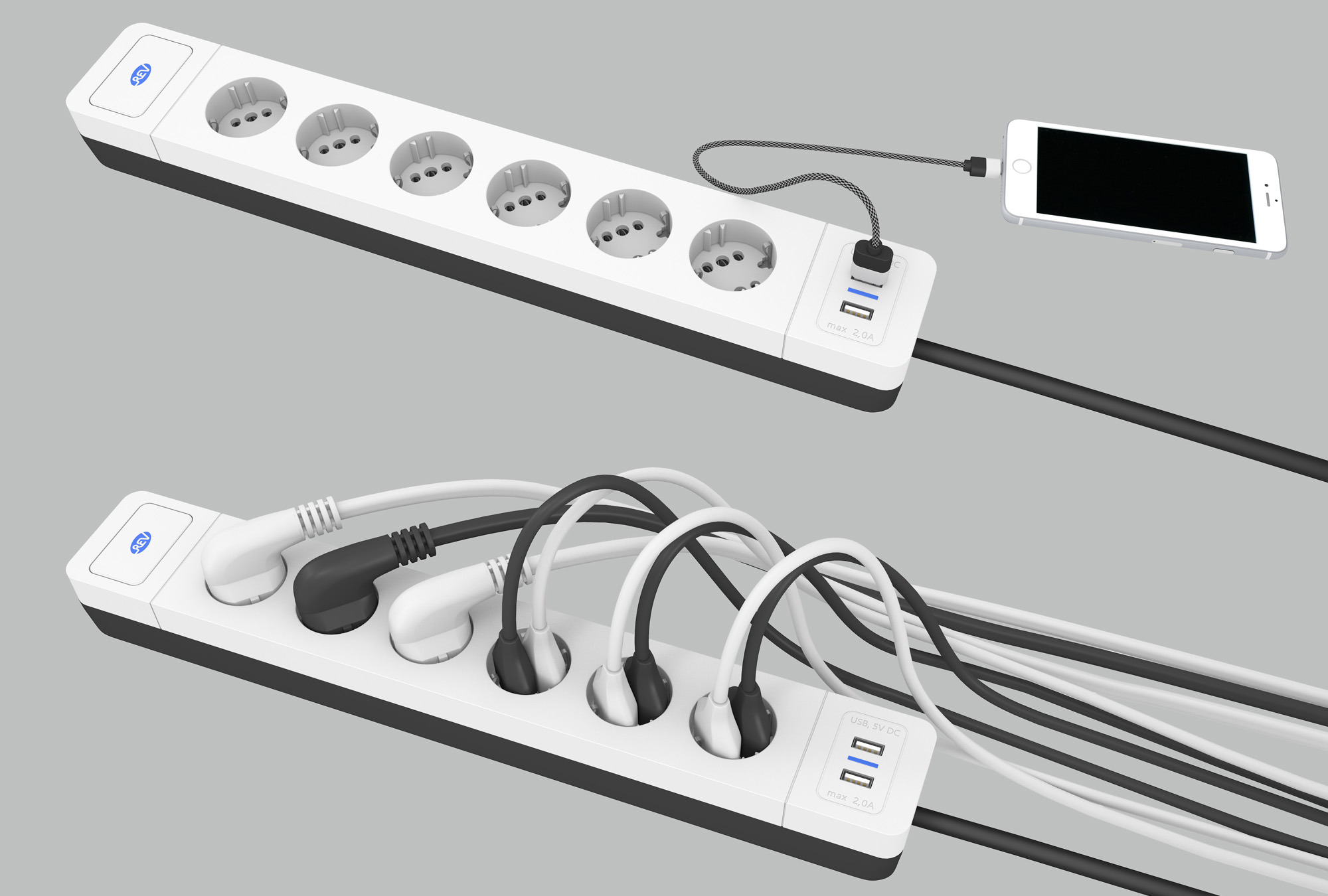 Design Quer REV Steckerleiste