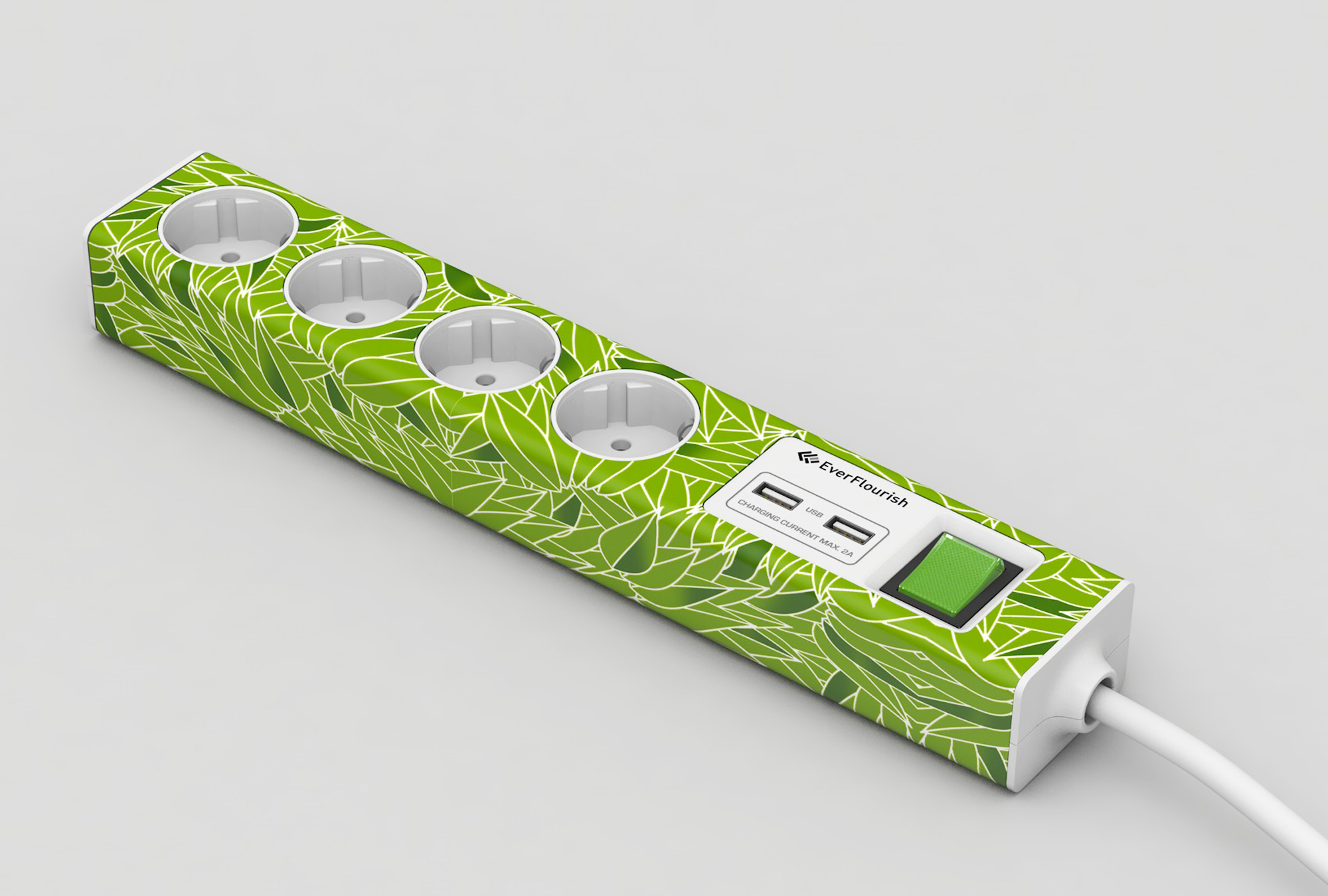 Design Quer Everflourish Steckerleiste