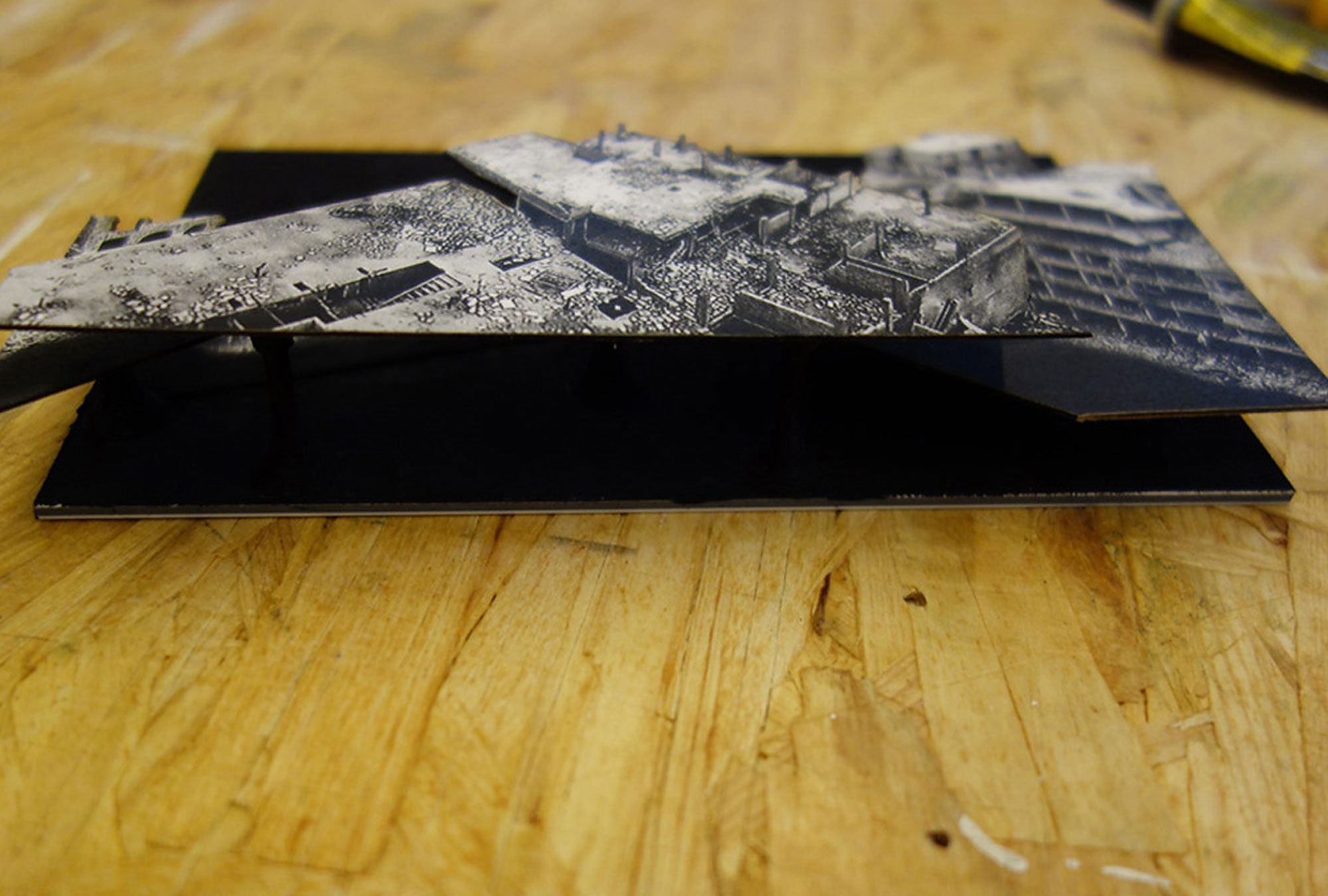 Design Quer Entstehung Kunst Stützenverklebung